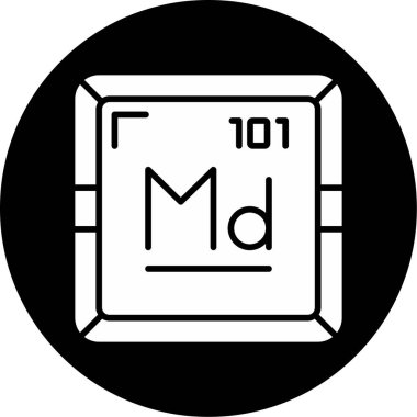 Mendelevyum kimyasal element vektör çizimi           