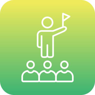 Takım ve iş için liderlik düz simgesi 