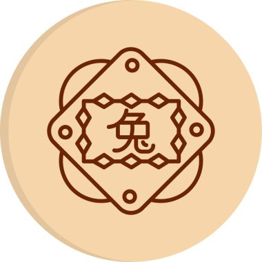 Çin Zodiac Tavşan sembolü, vektör illüstrasyonu