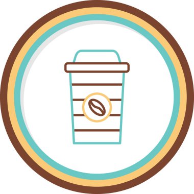 Kahve Kupası web simgesi, vektör çizim 
