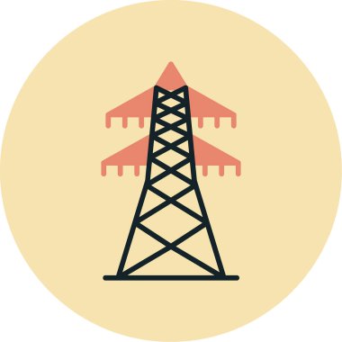 elektrik kulesi simgesi, vektör illüstrasyonu
