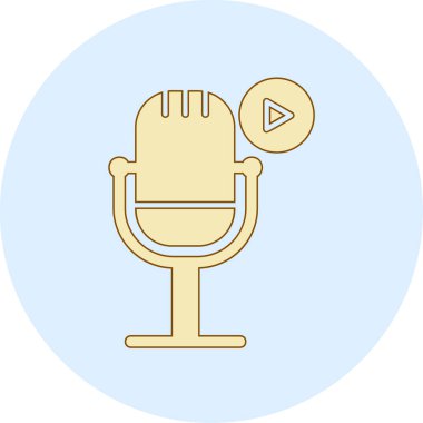 Podcast ikon vektör resimlemesini oynat