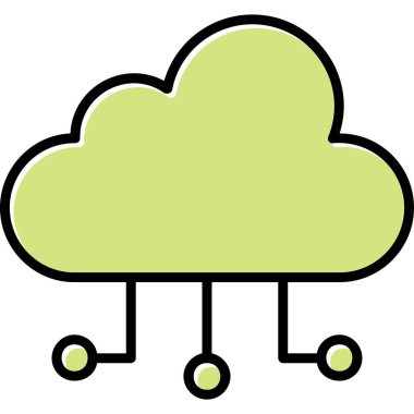 bulut hesaplama ağ simgesi, vektör illüstrasyonu 