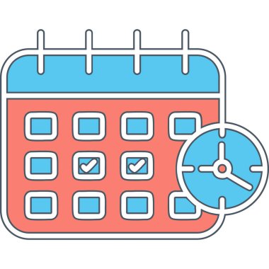 Zamanlama simgesi, vektör illüstrasyonu