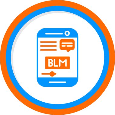 Akıllı telefon simgesinde BLM 'nin vektör modern illüstrasyonuName