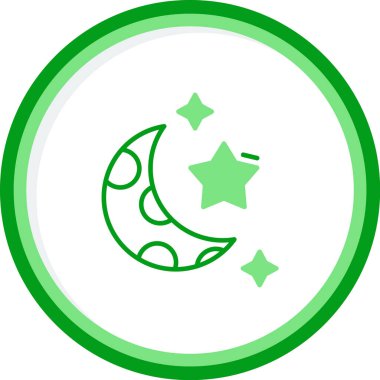 Yıldızlı ay. Web simgesi basit illüstrasyon 