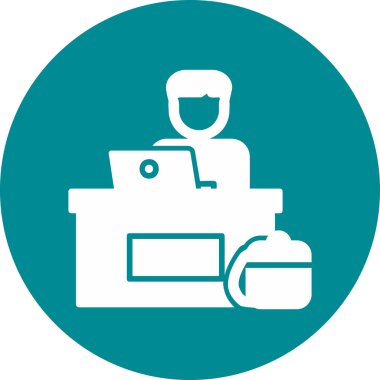 ofis çalışanı simgesi vektör illüstrasyon