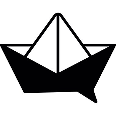 Kağıt gemi, origami kağıt tekne ağı basit illüstrasyon