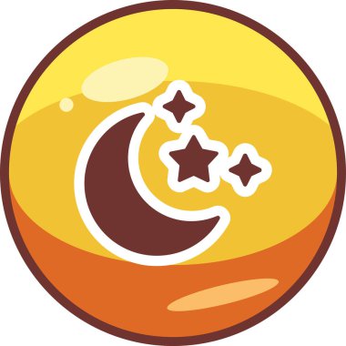 Yıldızlı ay. Web simgesi basit illüstrasyon 