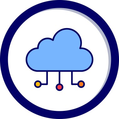 bulut hesaplama ağ simgesi, vektör illüstrasyonu 