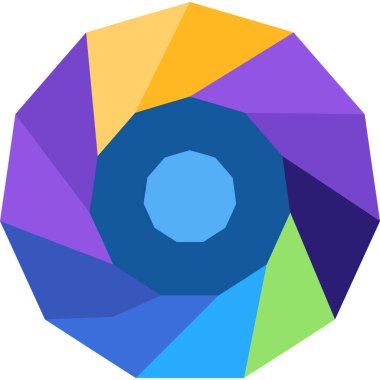 Çokyüzlü. Web simgesi basit illüstrasyon