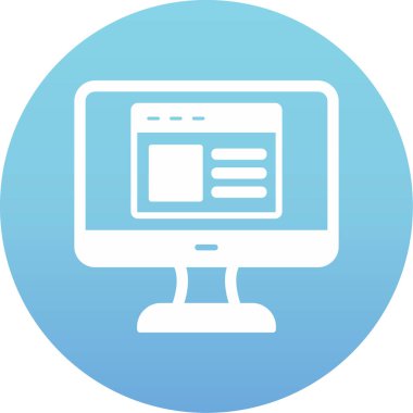 Web sitesi işareti, vektör illüstrasyonlu blog simgesi, bilgisayar ekranı