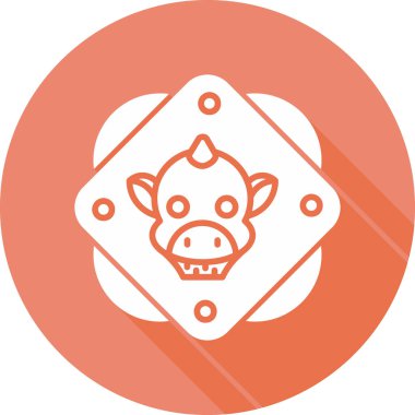 ejderha yassı simgesi, vektör çizimi 