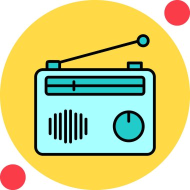 Radyo. Web simgesi basit illüstrasyon 