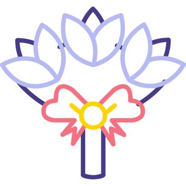 Çiçek buketi. Web simgesi basit illüstrasyon