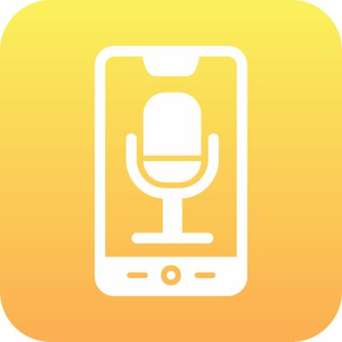 Telefon Kaydı, mikrofon ikonu vektör çizimi