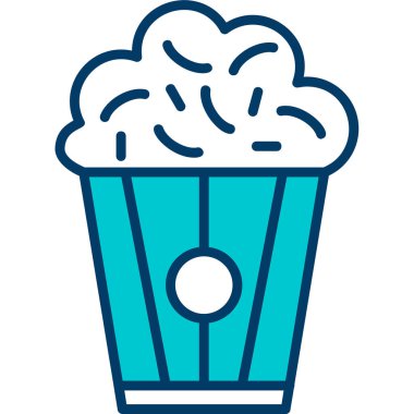 Patlamış mısır. Web simgesi basit illüstrasyon                                  