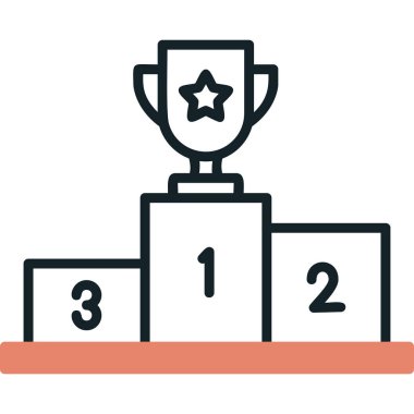 Kazanan kupa ikonu. özet çizimi 