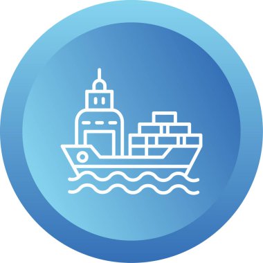 kargo gemisi. Web simgesi basit illüstrasyon
