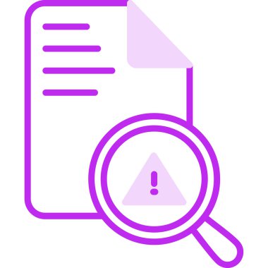 ünlem işareti ve belge simgesi, vektör illüstrasyonu 