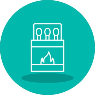 Kibrit. Web simgesi basit illüstrasyon 