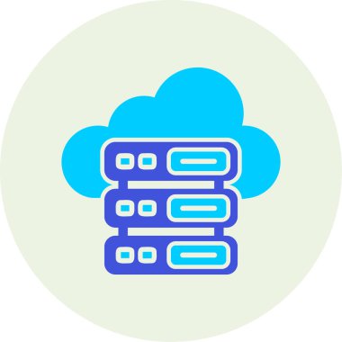 Bulut Sunucusu simgesi, vektör illüstrasyonu basit tasarım