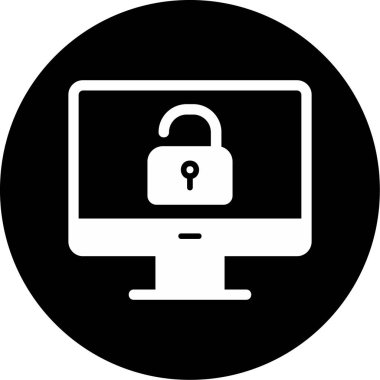 Güvenli olmayan bilgisayar vektör simgesi modern basit illüstrasyon