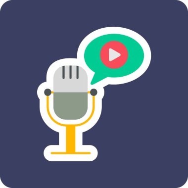 Medya podcast 'inin vektör illüstrasyonu