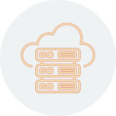 Bulut Sunucusu simgesi, vektör illüstrasyonu basit tasarım