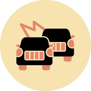 Araba kaza web simgesi, vektör çizim