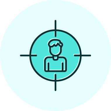 İnsan hedef simgesi, vektör illüstrasyonu basit tasarım