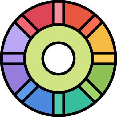 Renk Çemberi web simgesi, vektör illüstrasyonu