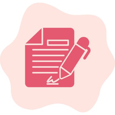 Sözleşme simgesi imzalama, basit vektör illüstrasyonu