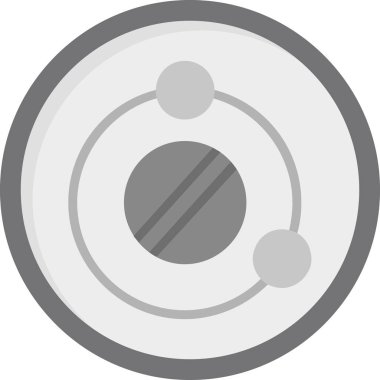 Güneş sistemi, galaksi ikonu. Beyaz arkaplanda izole