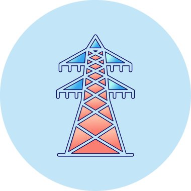 elektrik kulesi simgesi, vektör illüstrasyonu