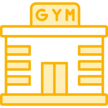 Spor salonu. Web simgesi basit illüstrasyon