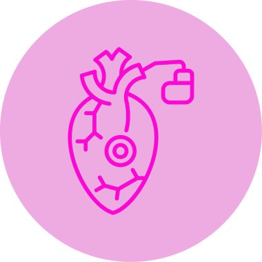 Kalp pili ağ simgesi, vektör illüstrasyonu