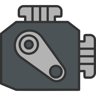 Araba Motoru Web simgesi, vektör illüstrasyonu