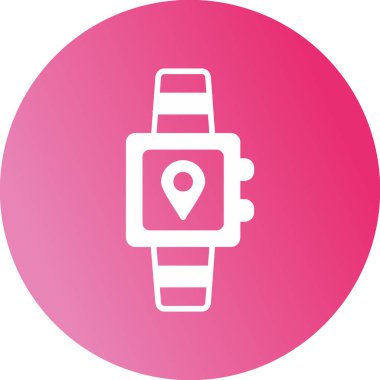 İz sürücü simgesi olan akıllı saat. vektör illüstrasyonu