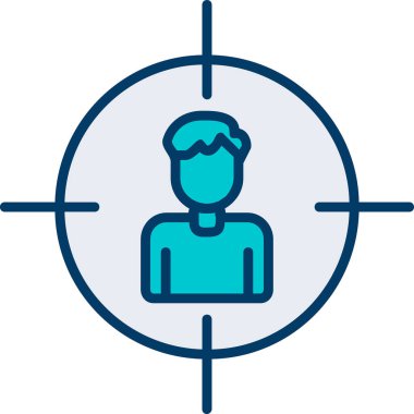 İnsan hedef simgesi, vektör illüstrasyonu basit tasarım