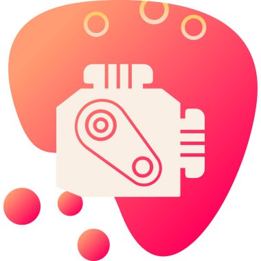 Araba Motoru Web simgesi, vektör illüstrasyonu