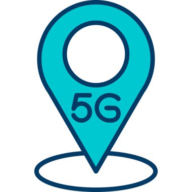 5G Konum simgesi vektör illüstrasyonu