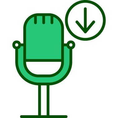 Podcast İndirme. Web simgesi basit illüstrasyon        