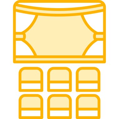 Tiyatro Web simgesi, vektör illüstrasyonu