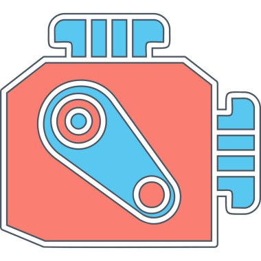 Araba Motoru Web simgesi, vektör illüstrasyonu