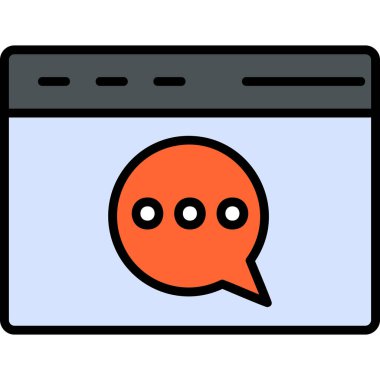 Web sohbet renk çizgisi vektörü simgesi 