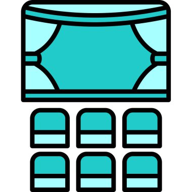 Tiyatro Web simgesi, vektör illüstrasyonu