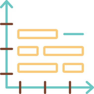 Gantt Grafik Ağ simgesi, vektör illüstrasyonu