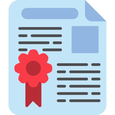 Lisans sertifikası simgesi, vektör illüstrasyonu basit tasarım