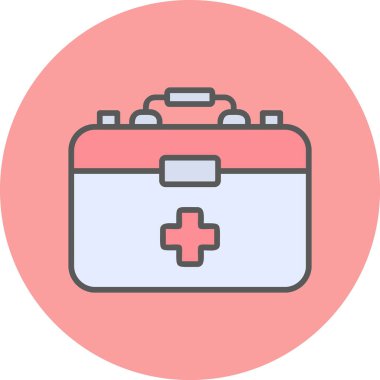 İlk Yardım Kit web simgesi, vektör illüstrasyonu 